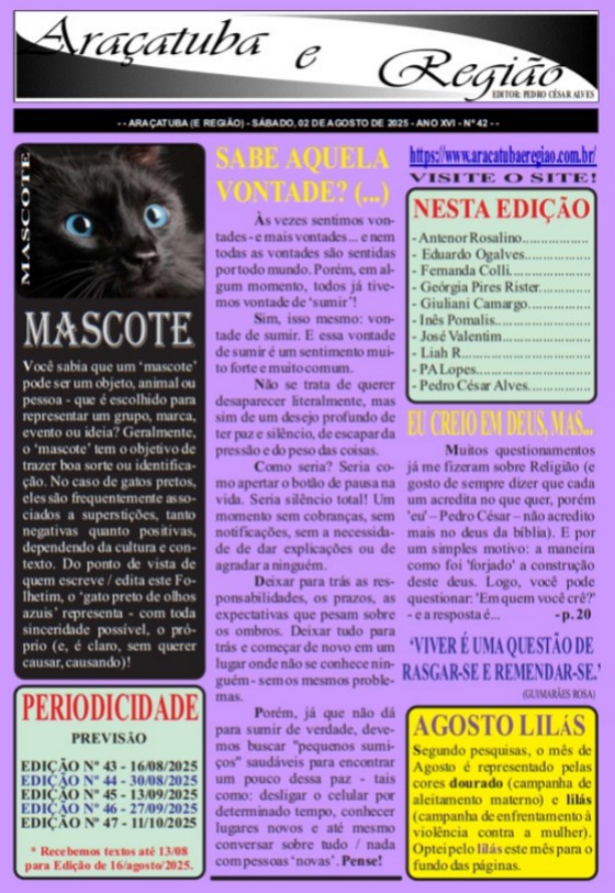 ARAÇATUBA E REGIÃO Nº 42 - 02/08 
