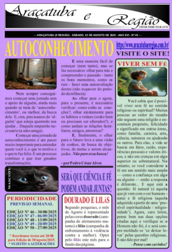 ARAÇATUBA E REGIÃO Nº 45 - 23/08 
