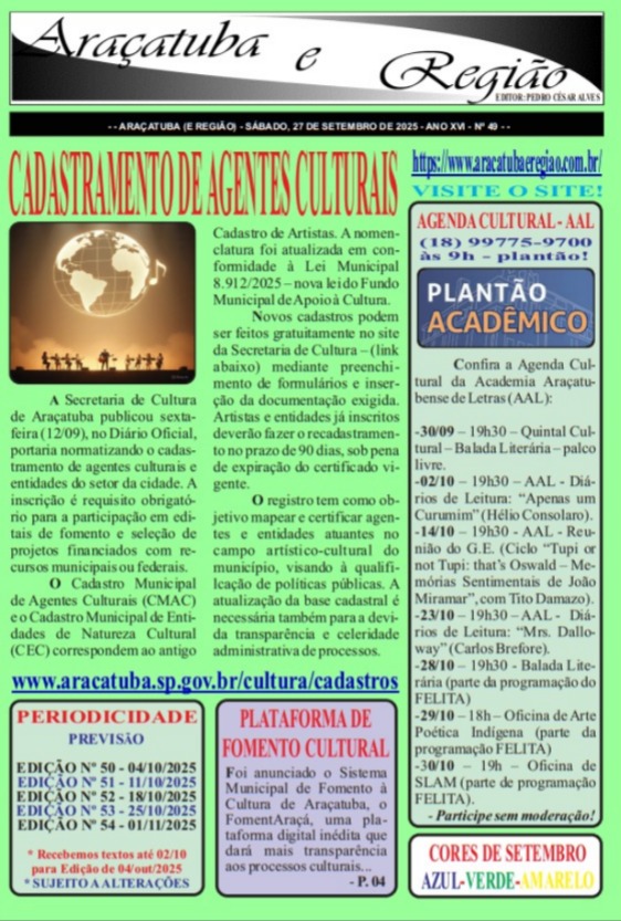 ARAÇATUBA E REGIÃO Nº 49 - 27/09 