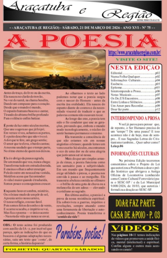 ARAÇATUBA E REGIÃO Nº 75 - 21/03/2026 